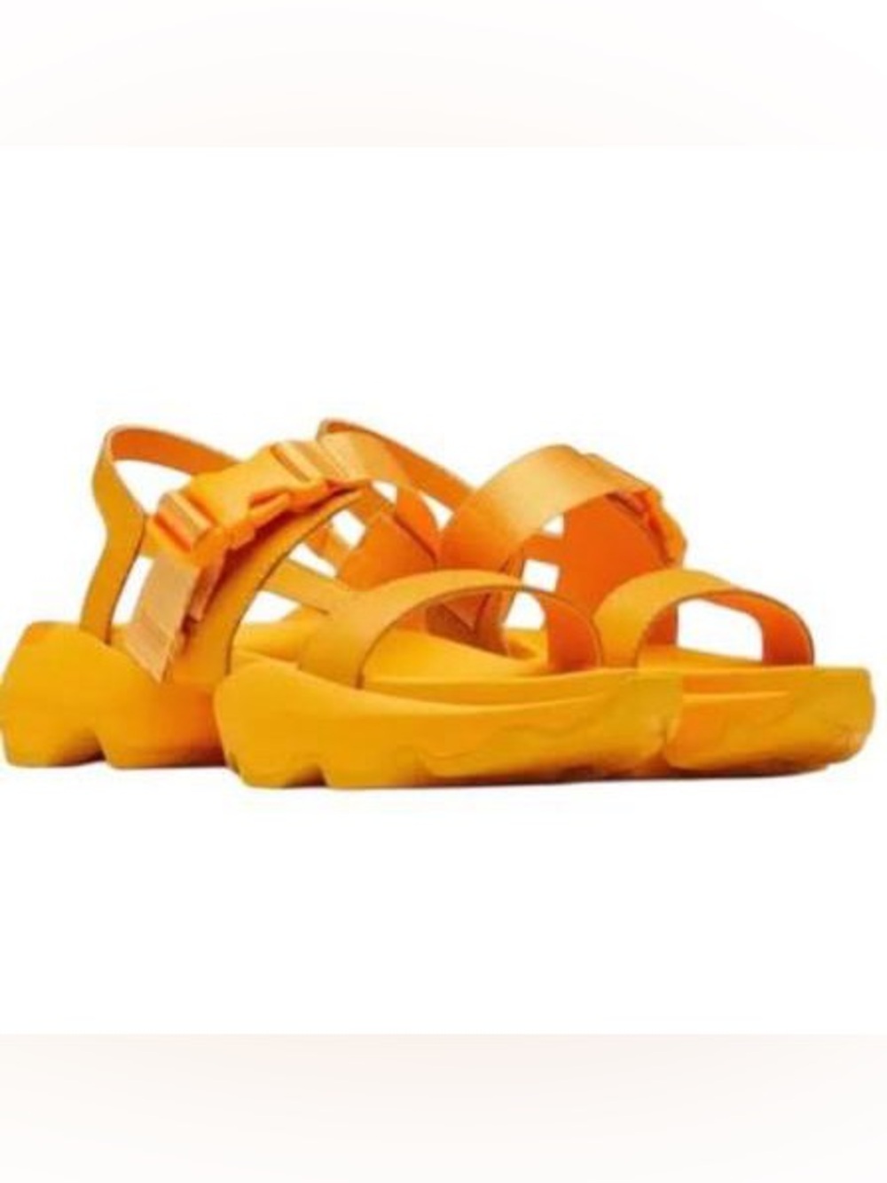 Sorel kinetic yellow buckle platform sandals 8.5